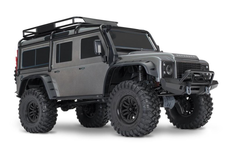 Traxxas TRX-4 Land Rover Defender 4X4 1/10 Scale Trail Rock Crawler TQi Elektrikli Rc Model Araba Gümüş