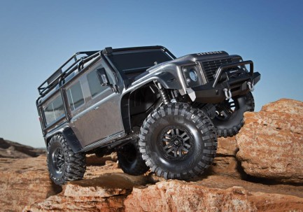 Traxxas TRX-4 Land Rover Defender 4X4 1/10 Scale Trail Rock Crawler TQi Elektrikli Rc Model Araba Gümüş - Thumbnail