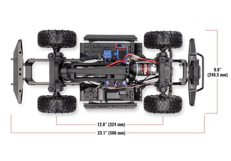 Traxxas TRX-4 Land Rover Defender 4X4 1/10 Scale Trail Rock Crawler TQi Elektrikli Rc Model Araba Siyah + VİNÇ DAHİL