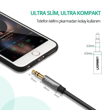 Ugreen 3.5mm Jack Ses Aux Uzatma Kablosu 2 Metre - Thumbnail