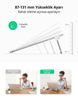 Ugreen Ayarlanabilir Katlanabilir Masaüstü Notebook Standı - Thumbnail