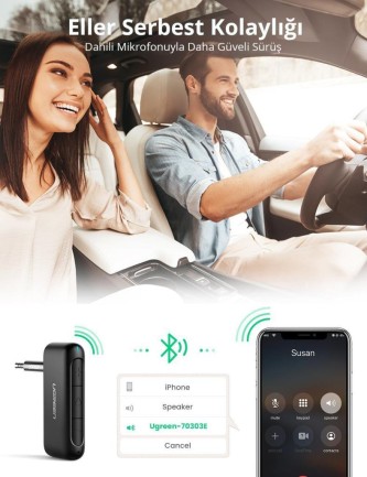 Ugreen Bluetooth 5.0 Kablosuz Müzik Alıcı Audio Receiver - Thumbnail