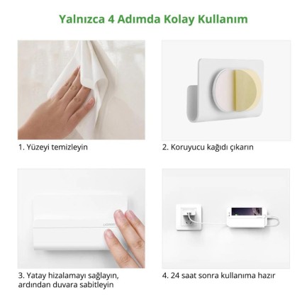 Ugreen Duvara Sabitlenen Yapışkanlı Telefon Şarj Tutucu - Thumbnail