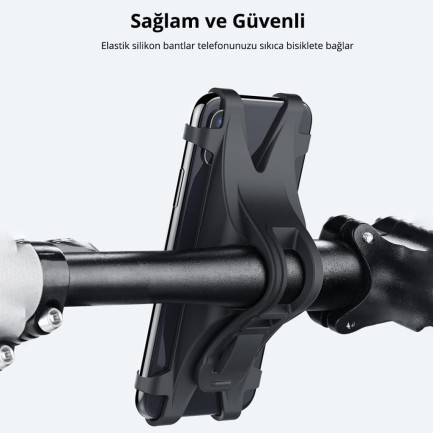 Ugreen Gidon Bağlantılı Bisiklet Motosiklet Esnek Silikon Telefon Tutucu - Thumbnail