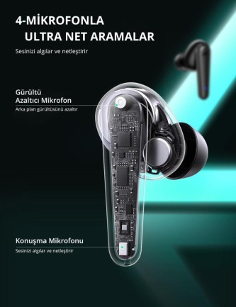 Ugreen HiTune T1 Bluetooth 5.0 TWS Kablosuz Kulakiçi Kulaklık Siyah - Thumbnail