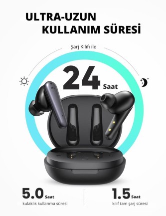 Ugreen HiTune T1 Bluetooth 5.0 TWS Kablosuz Kulakiçi Kulaklık Siyah - Thumbnail