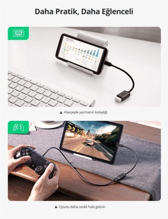 Ugreen Micro USB OTG Çevirici Adaptör Siyah - Thumbnail