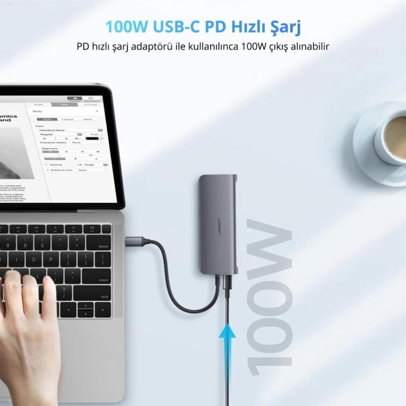 Ugreen Type-C HDMI VGA Ethernet USB Çoklayıcı Adaptör