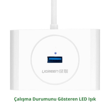 Ugreen USB 3.0 4 Portlu Hub Çoklayıcı 1 Metre - Thumbnail