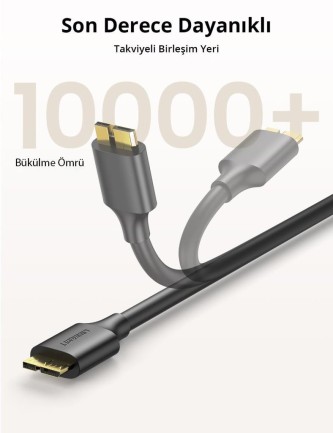 Ugreen USB 3.0 Micro B Data ve Şarj Kablosu 1 Metre - Thumbnail