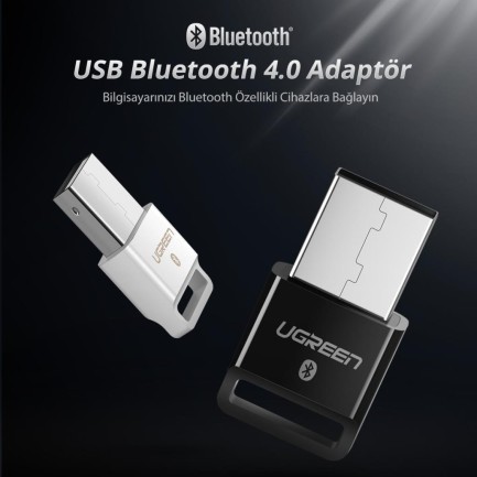 Ugreen USB Bluetooth Adaptör V4.0 Beyaz - Thumbnail