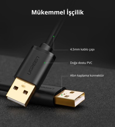 Ugreen USB to USB Data ve Şarj Kablosu 1.5 Metre - Thumbnail