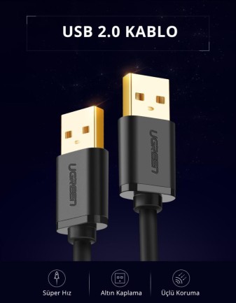 Ugreen USB to USB Data ve Şarj Kablosu 25 CM - Thumbnail