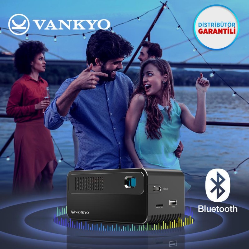 VANKYO GO300 DLP 1080P Android Smart Wi-Fi + Bluetooth Taşınabilir Bataryalı Projeksiyon Cihazı - Dahili Youtube Netflix - 110 İnç Yansıtma - Auto Keystone