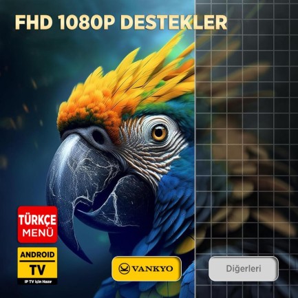 Vankyo Leisure L470A Android TV 1080P Destekli Projeksiyon Cihazı +Auto Focus+Auto Keystone+6G WiFi+5.2 Bluetooth+300 İnç Yansıtma+HiFi Dolby Ses Sistemi Beyaz PS5/XBOX/HDMI/USB/AV - Thumbnail