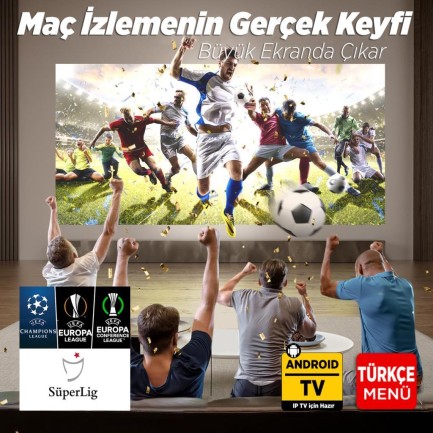 Vankyo Leisure L470A Android TV 1080P Destekli Projeksiyon Cihazı +Auto Focus+Auto Keystone+6G WiFi+5.2 Bluetooth+300 İnç Yansıtma+HiFi Premium Ses Sistemi Beyaz PS5/XBOX/HDMI - Thumbnail