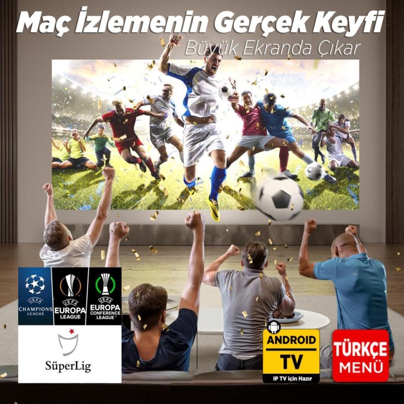 Vankyo Leisure L470A Android TV 1080P Destekli Projeksiyon Cihazı +Auto Focus+Auto Keystone+6G WiFi+5.2 Bluetooth+300 İnç Yansıtma+HiFi Premium Ses Sistemi Beyaz PS5/XBOX/HDMI