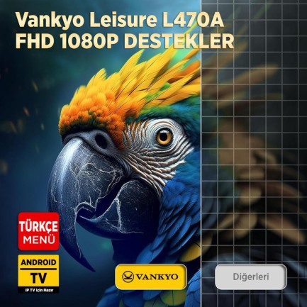 Vankyo Leisure L470A Android TV 1080P Destekli Projeksiyon Cihazı +Auto Focus+Auto Keystone+6G WiFi+5.2 Bluetooth+300 İnç Yansıtma+HiFi Premium Ses Sistemi Beyaz PS5/XBOX/HDMI - Thumbnail