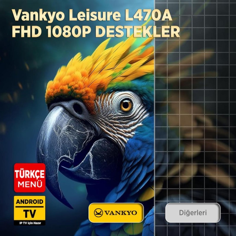 Vankyo Leisure L470A Android TV 1080P Destekli Projeksiyon Cihazı +Auto Focus+Auto Keystone+6G WiFi+5.2 Bluetooth+300 İnç Yansıtma+HiFi Premium Ses Sistemi Beyaz PS5/XBOX/HDMI