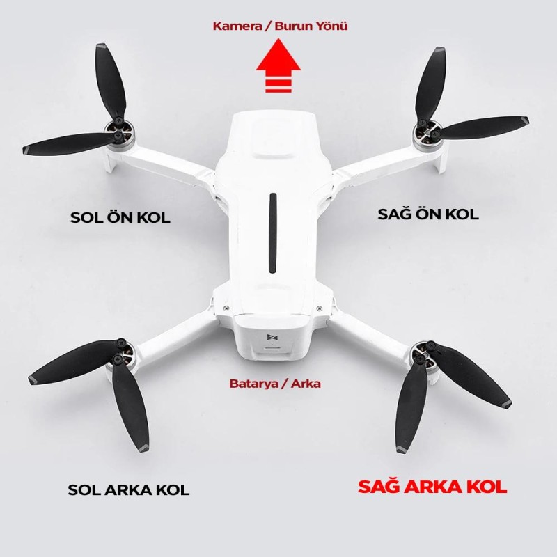 Xiaomi FIMI X8 Mini Pro / Mini Sağ Arka Drone Motor Kolu Arm