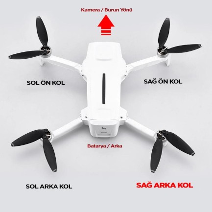 Xiaomi FIMI X8 Mini Pro / Mini Sağ Arka Drone Motor Kolu Arm - Thumbnail