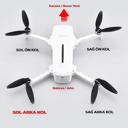 Xiaomi FIMI X8 Mini Pro / Mini Sol Arka Drone Motor Kolu Arm - Thumbnail